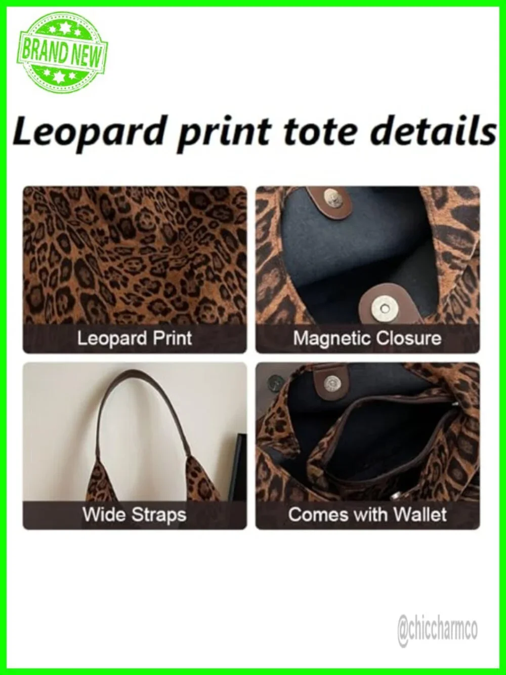 Faux Suede Leopard Hobo Tote Bag Large Capacity Work Bag